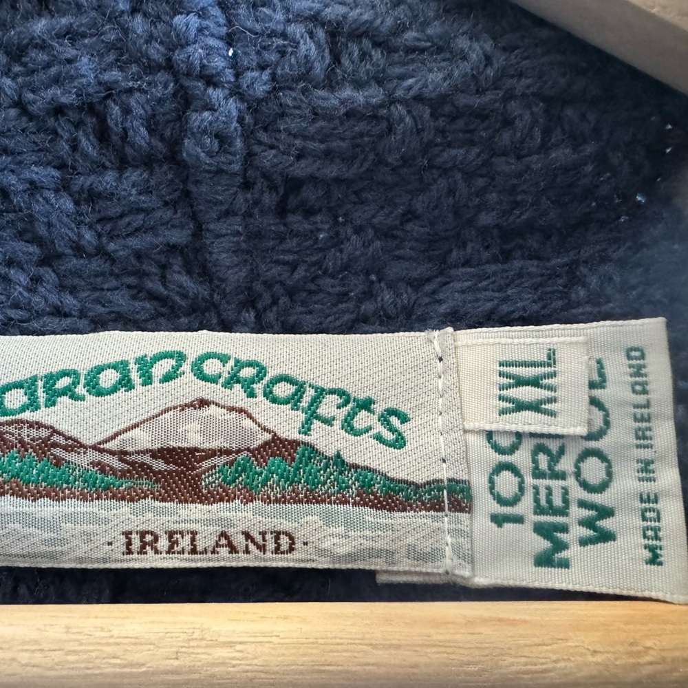 Aran Crafts Blue Women’s 100% Wool Sweater/Jacket
